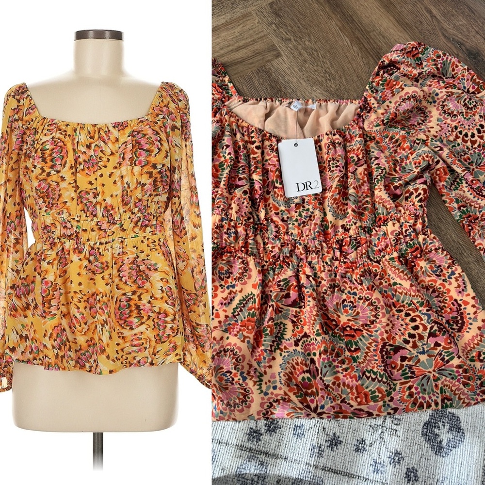 DR2 Square Neck Blouse NWT